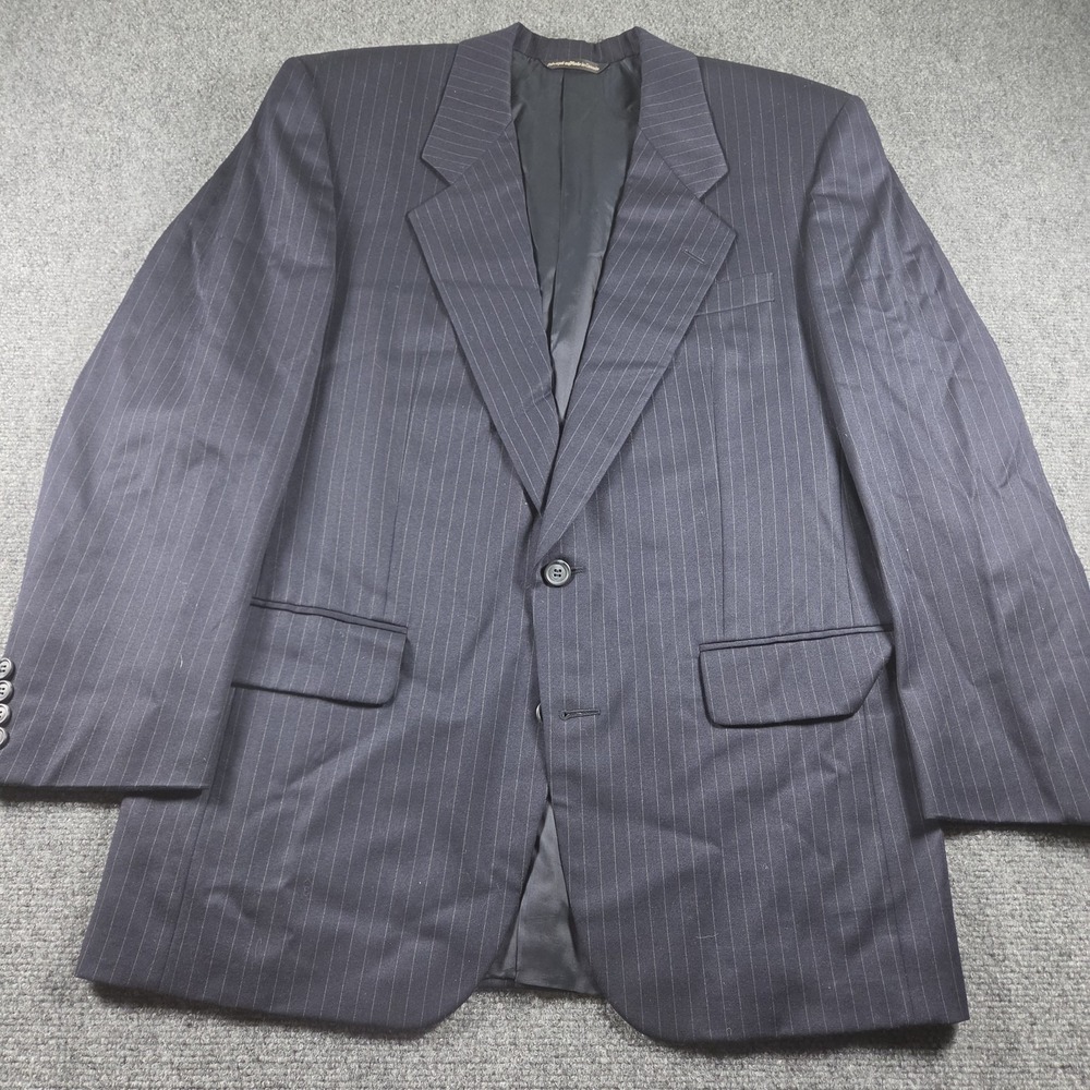Samuelsohn Men's 39R (Measures 42) Navy Pinstripe Italian Wool Blazer Canada